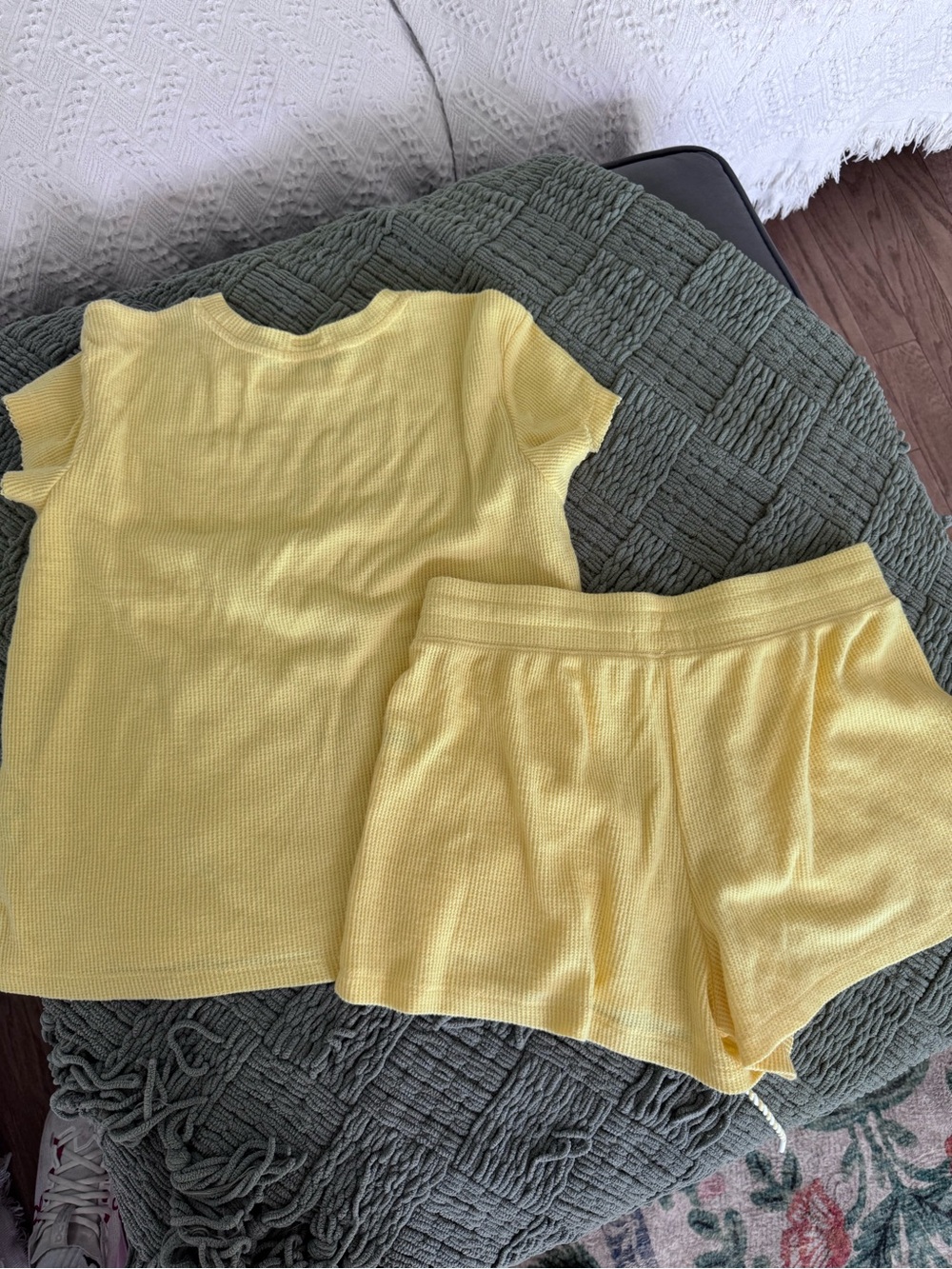 Butter Yellow Waffle Knit PJ set - Picture 4 of 4